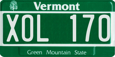 VT license plate XOL170