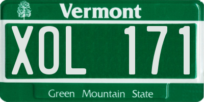 VT license plate XOL171