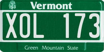 VT license plate XOL173