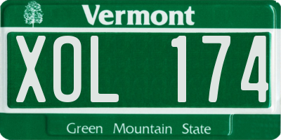 VT license plate XOL174