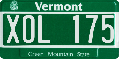 VT license plate XOL175