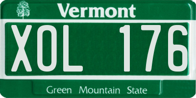 VT license plate XOL176