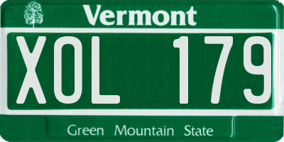 VT license plate XOL179