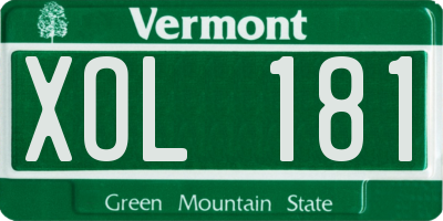 VT license plate XOL181