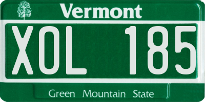 VT license plate XOL185