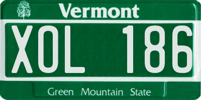 VT license plate XOL186