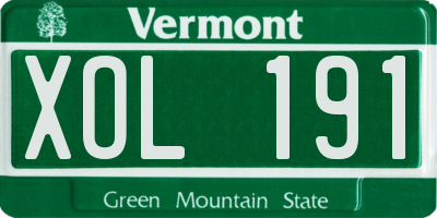 VT license plate XOL191