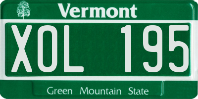 VT license plate XOL195