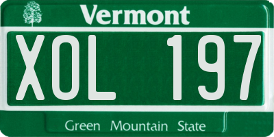 VT license plate XOL197