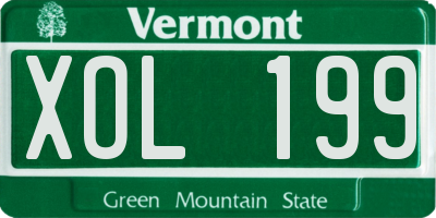 VT license plate XOL199