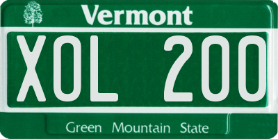 VT license plate XOL200