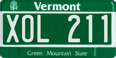 VT license plate XOL211
