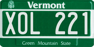 VT license plate XOL221