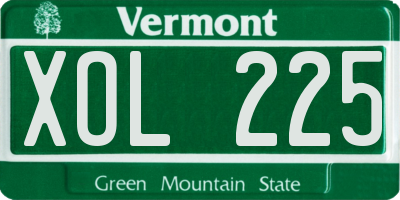 VT license plate XOL225