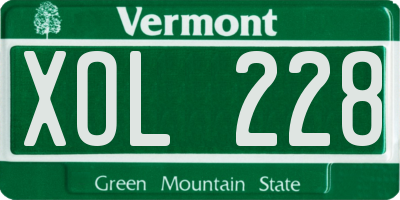 VT license plate XOL228