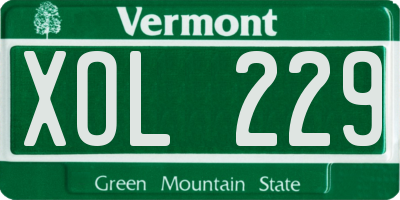 VT license plate XOL229