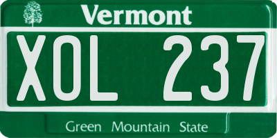 VT license plate XOL237