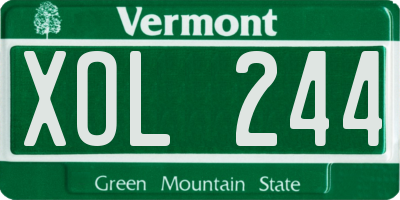 VT license plate XOL244