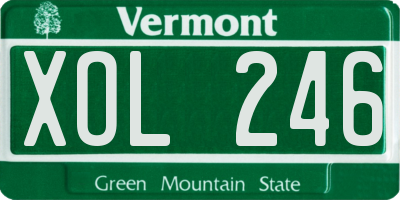 VT license plate XOL246