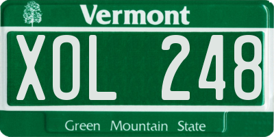 VT license plate XOL248