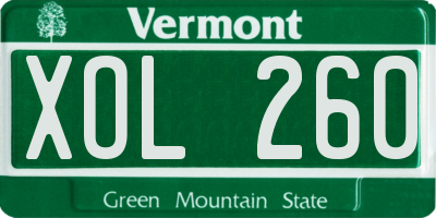 VT license plate XOL260