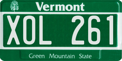 VT license plate XOL261