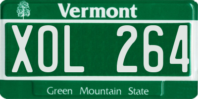 VT license plate XOL264