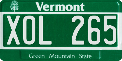 VT license plate XOL265