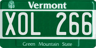 VT license plate XOL266