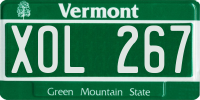 VT license plate XOL267