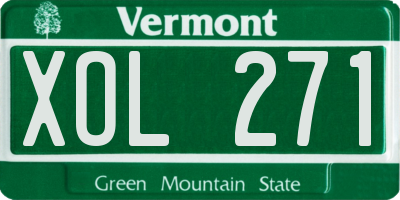 VT license plate XOL271
