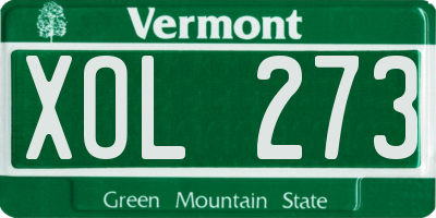 VT license plate XOL273