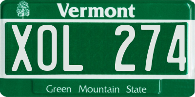 VT license plate XOL274