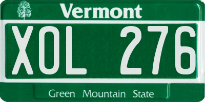 VT license plate XOL276