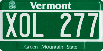 VT license plate XOL277