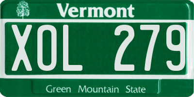 VT license plate XOL279