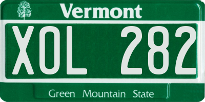 VT license plate XOL282