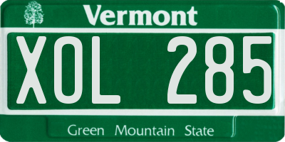 VT license plate XOL285