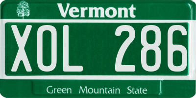 VT license plate XOL286