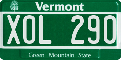 VT license plate XOL290