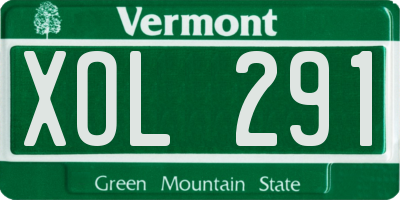VT license plate XOL291