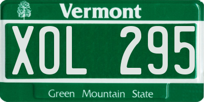 VT license plate XOL295