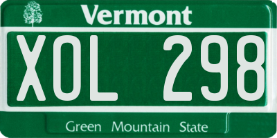 VT license plate XOL298