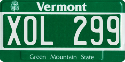 VT license plate XOL299