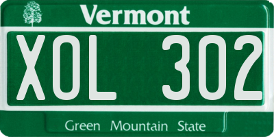 VT license plate XOL302