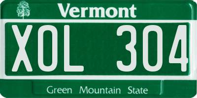 VT license plate XOL304