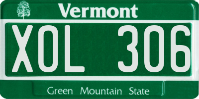 VT license plate XOL306