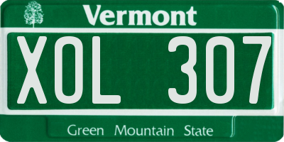 VT license plate XOL307