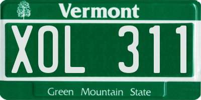 VT license plate XOL311