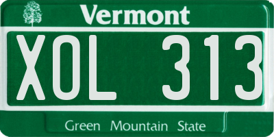 VT license plate XOL313